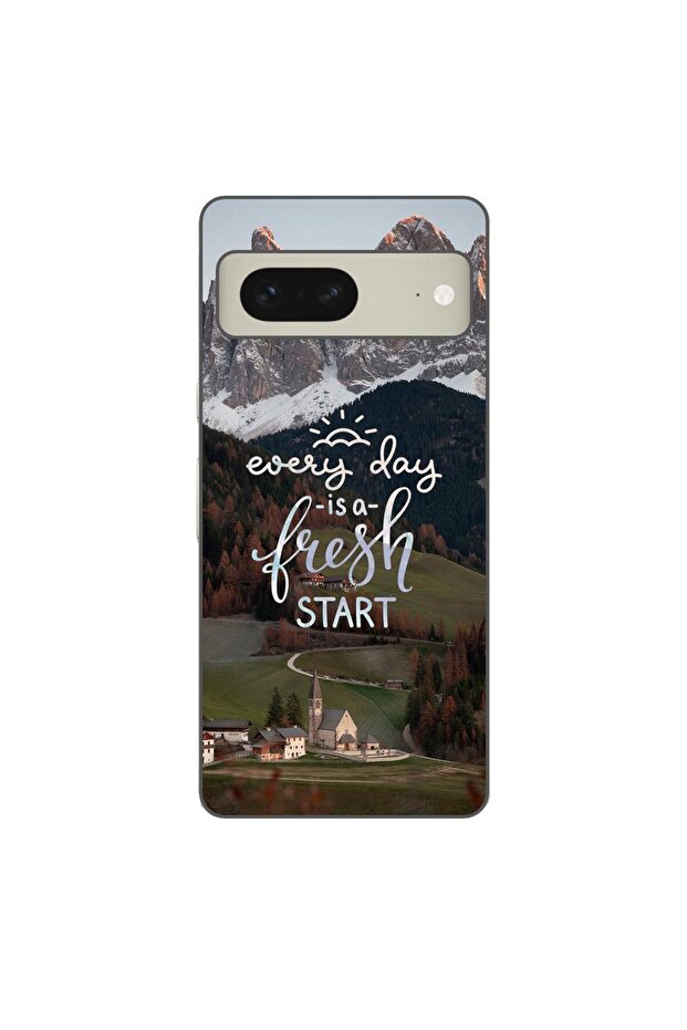 Case compatible with Google Pixel 7 Silicone Gel Tpu Pattern Message Fresh Start