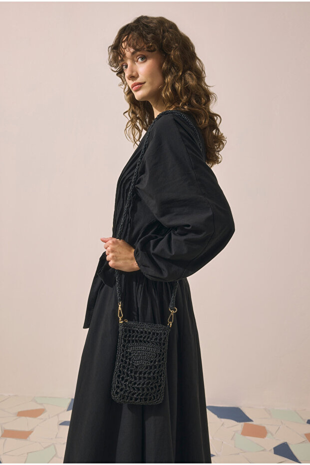 Wicker Mini Bag Black - 2