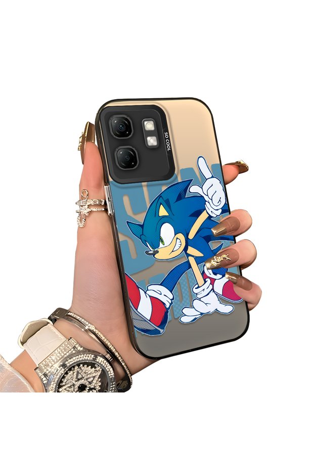 Infinix Hot 50I Compatible Hard Acrylic Back Silicone Edge Lens Protection Case