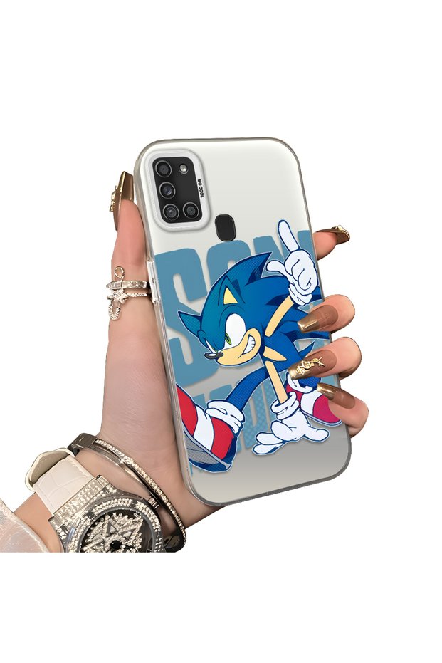 Samsung Galaxy A21S Compatible Hard Acrylic Back Silicone Edge Lens Protection Case