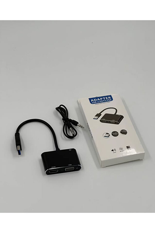 محول USB HDMI VGA AUX لأجهزة المكاتب المنزلية والمكاتب
