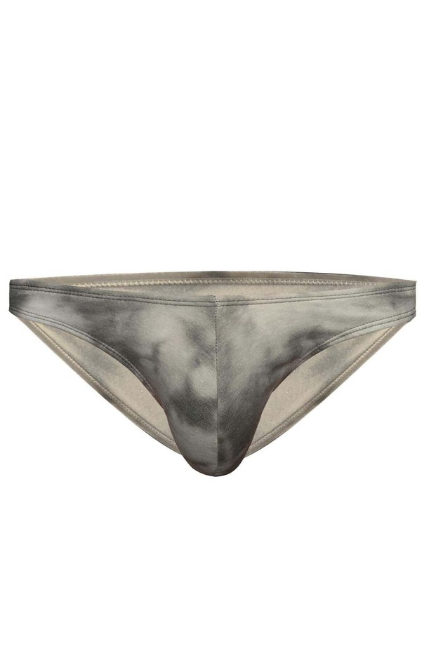 Men's Batik Patterned Cream Cotton Classic Slip Underpants