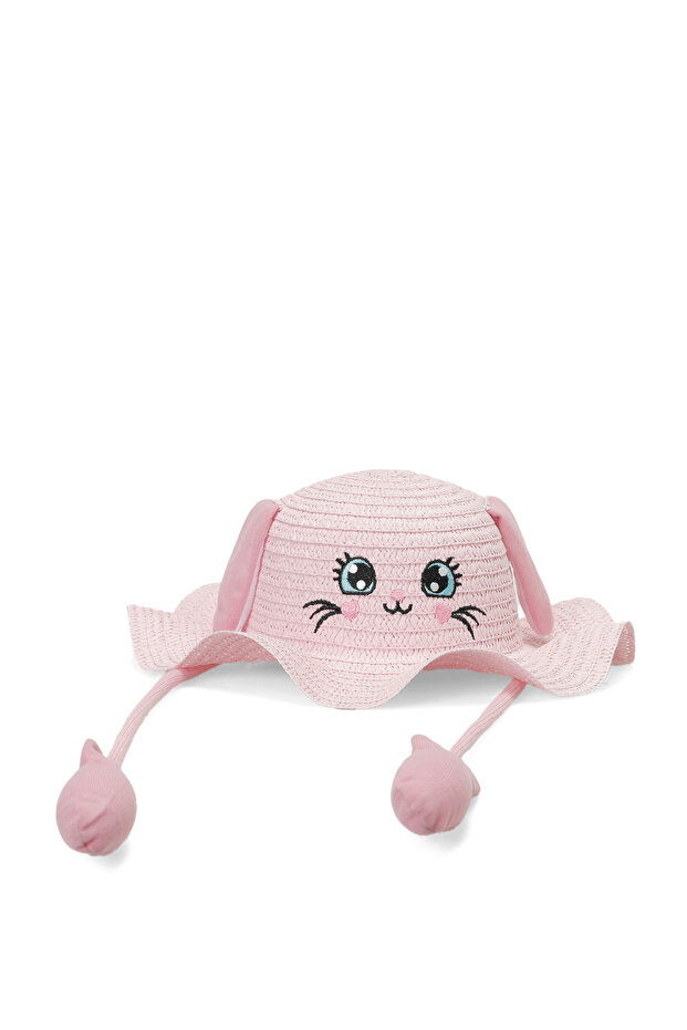 Straw Hat for Girls Pink Funny Straw Hat