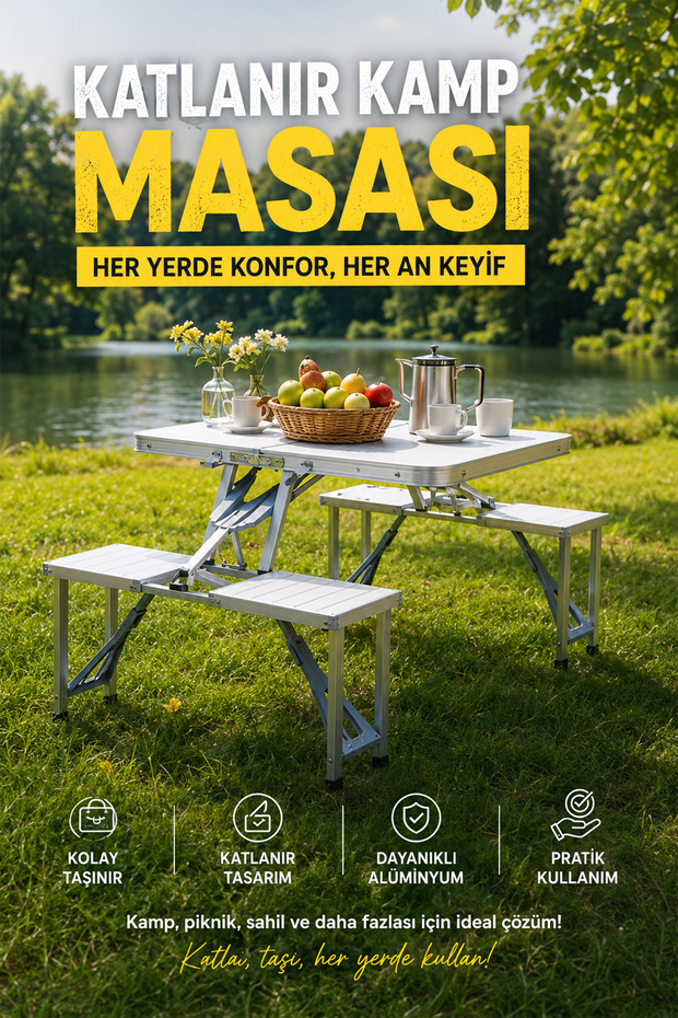 ROBO 4 Kişilik Katlanır Kamp Masası