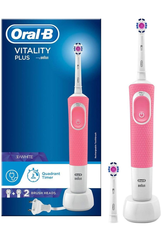 رؤوس فرشاة أسنان كهربائية متعددة الاستخدامات من -B Vitality Plus باللون الوردي