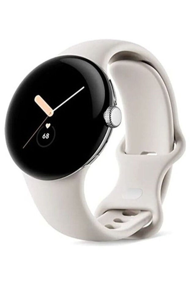 Pixel Android Smartwatch With Fitbit Activity Tracking Heart Rate Stainless Steel Case Obsidian Active Band WiFi Whiite White