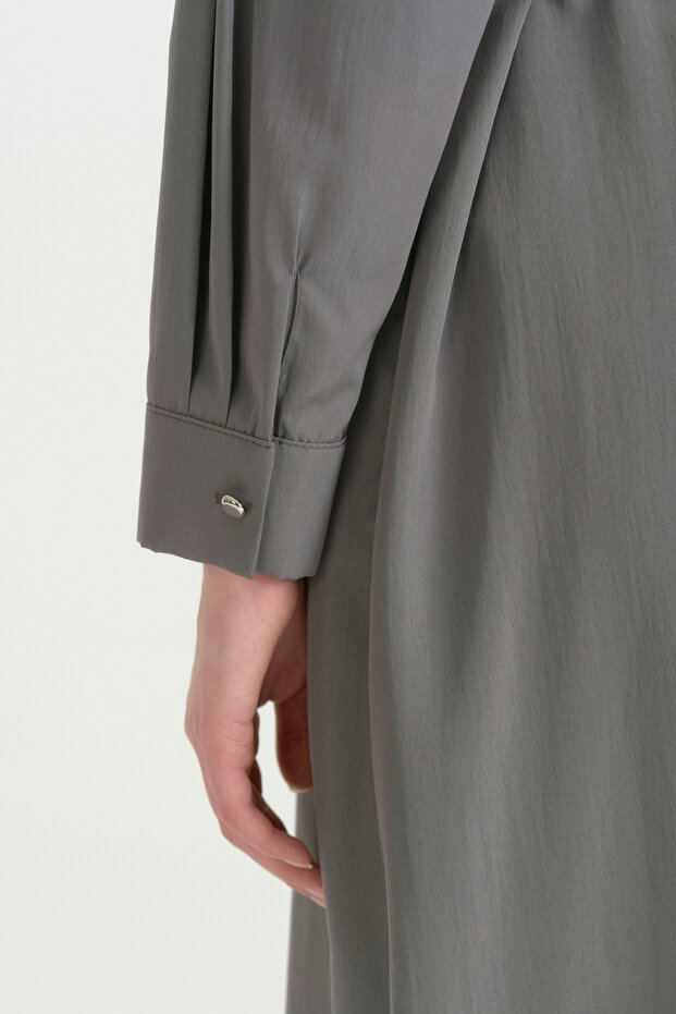 Half Belted Tunic - Gray - 3