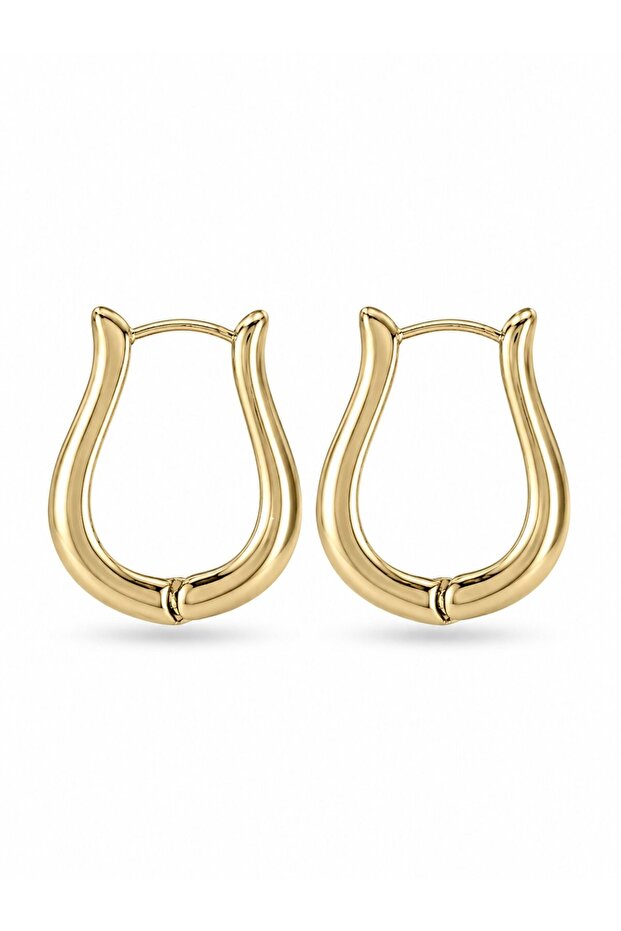Brass Gold Color Hollow Rose Earrings