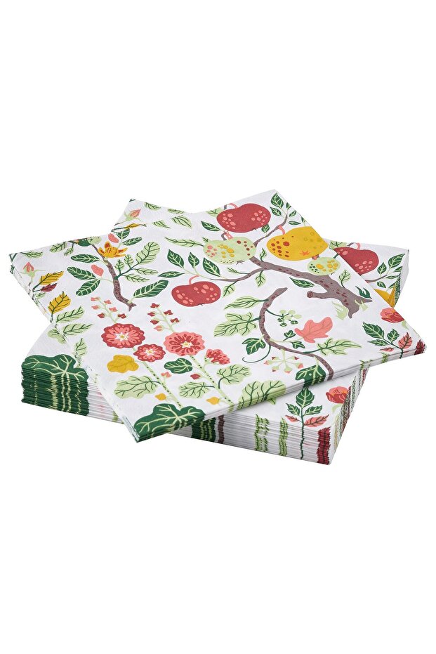 HAVSBRAXEN Paper napkin, patterned multicolour, 33 x 33 cm