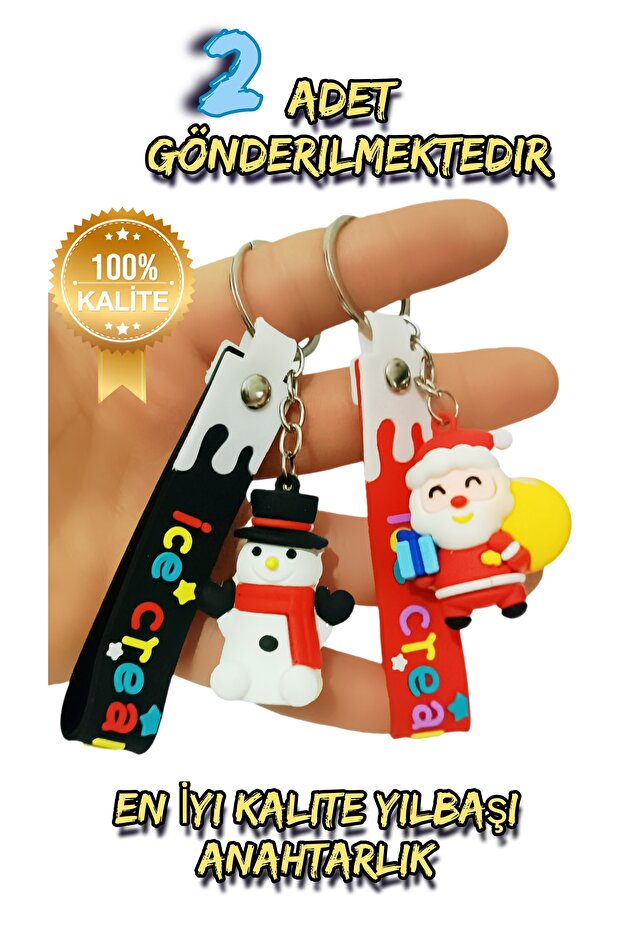 Christmas Themed Keychain 2 Pieces Will Be Sent
