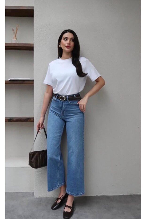 Belted Denim Trousers