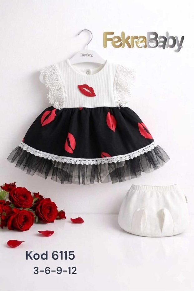 Baby Girl Dress with Kiss Detail