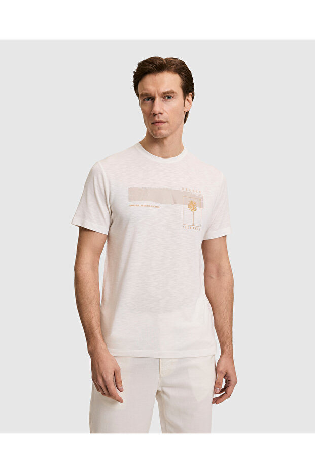 White Slim Fit T-Shirt 50320551-Vr013