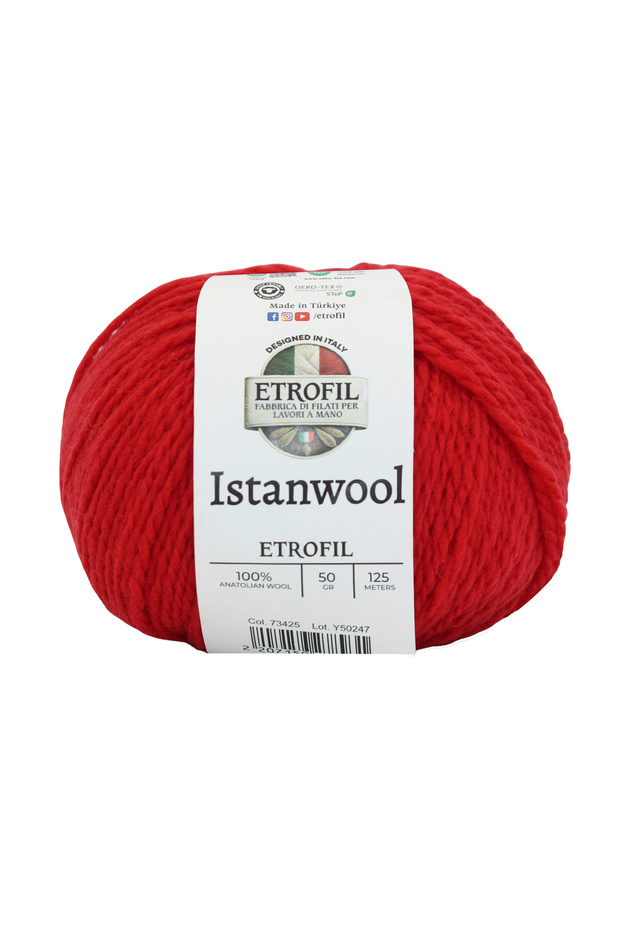 Istanwool Knitting Yarn Pomegranate Red 100% Turkish Wool 50g 125m (73425)