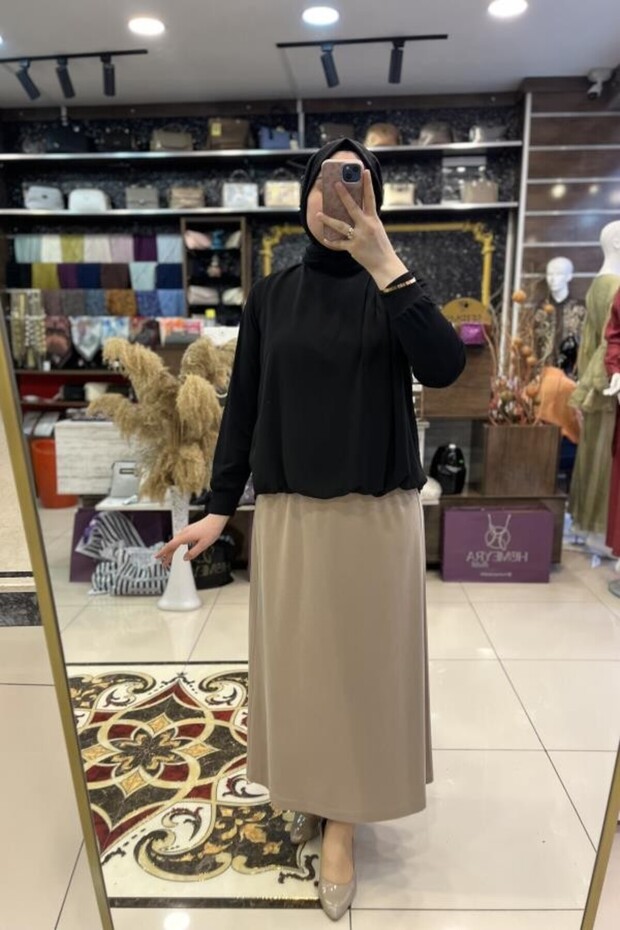 Ön Lastik Chiffon Blouse