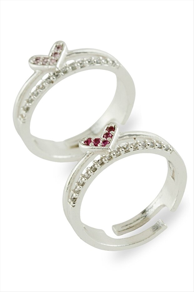 Heart Zircon Stone Metal Ring