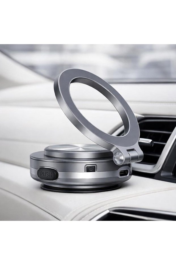Magnetic Car Phone Holder with Rechargeable Battery, Foldable 360° Adjustable Mobile Holder for Car Dashboard