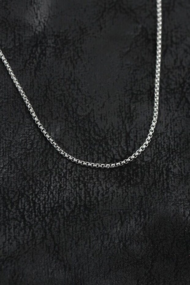 316L Steel Silver Color Thin Venetian Chain Model Men's Necklace