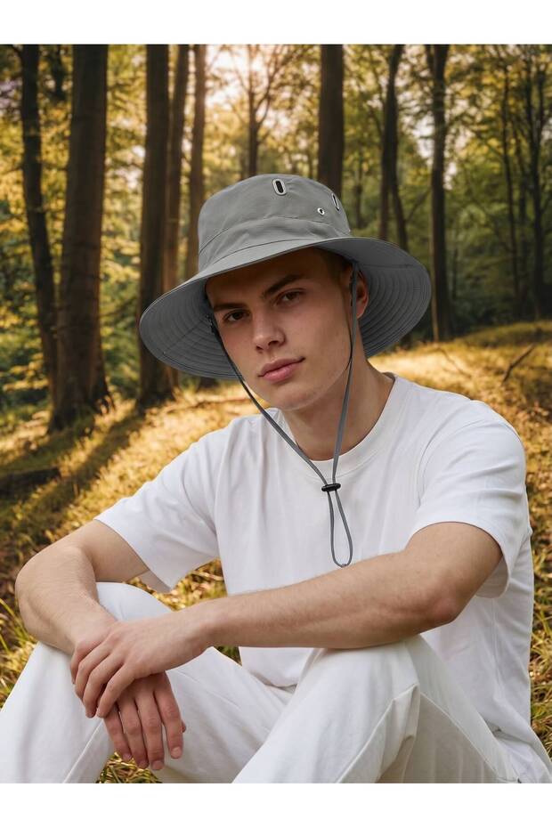 Unisex Uv Protected Wide Brim Foldable Safari Outdoor Bonnie Hiking and Beach Hat