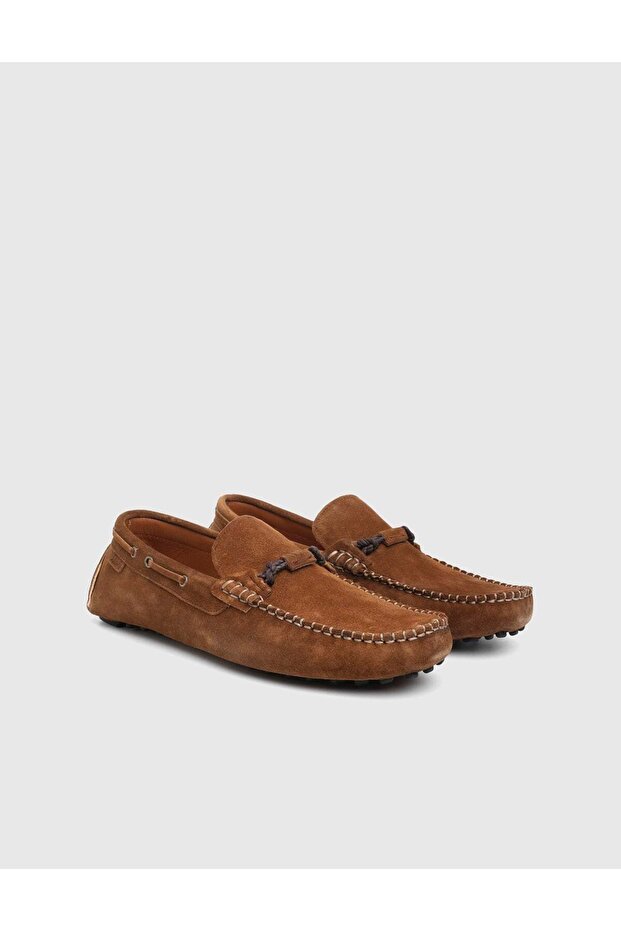 Leone Suede Leather Men's Tan Loafer Shoes