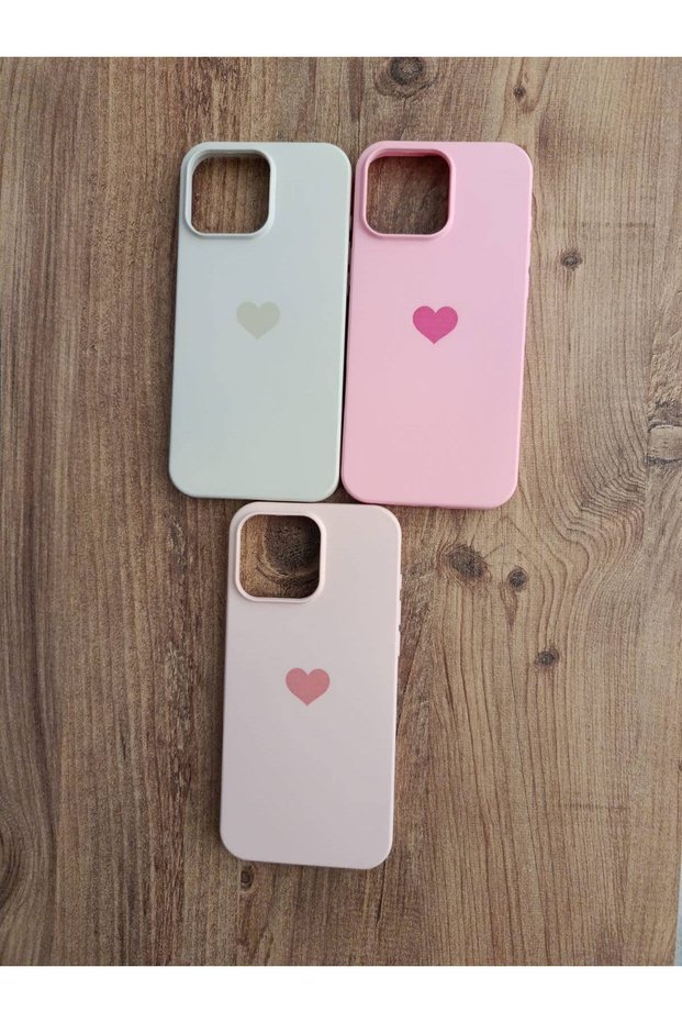 iPhone 15 Pro Max Heart Printed Velvet Inside Silicone Phone Case (3 Pieces)