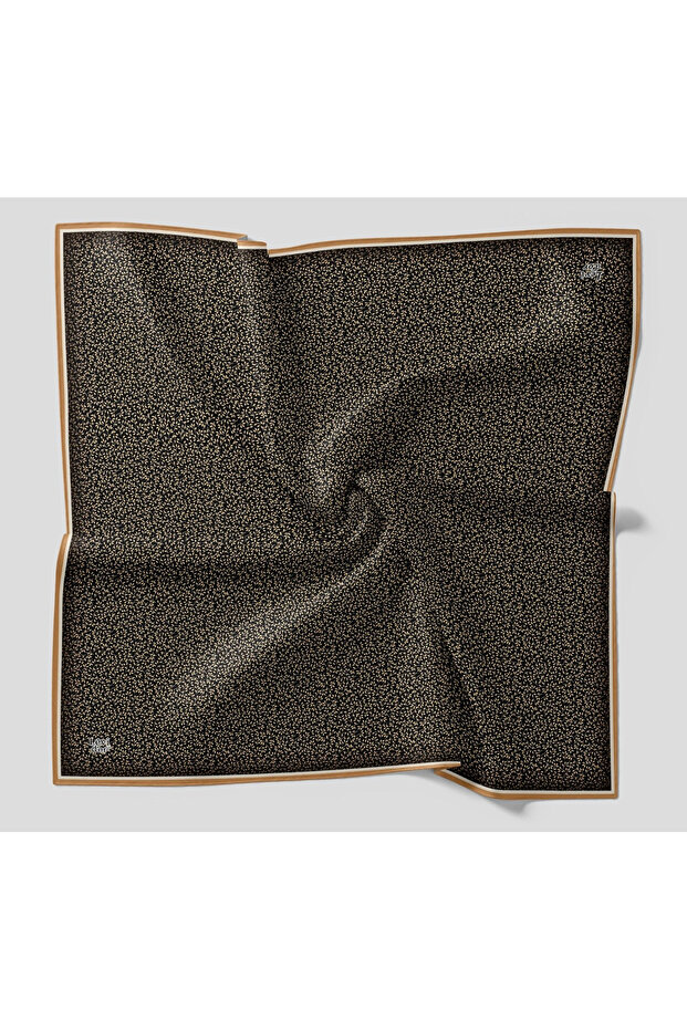 Crystal Scarf Sprout Pattern Black Mustard
