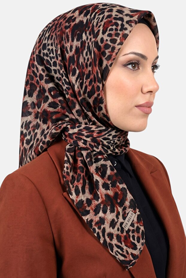 Women's Beige Red Leopard Patterned Stitched Writing Pad