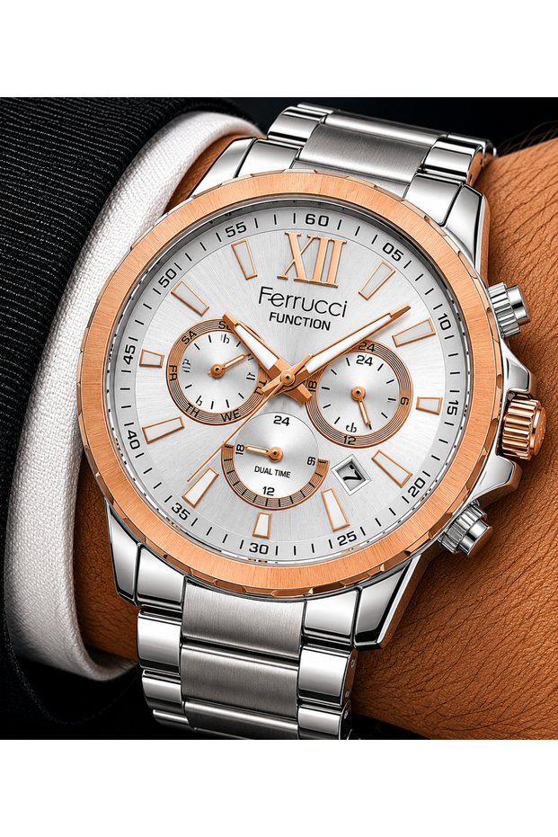 Men's Wristwatch Steel Band Silver Color Calendar Feature Casual and Classic Style Gift Boxed