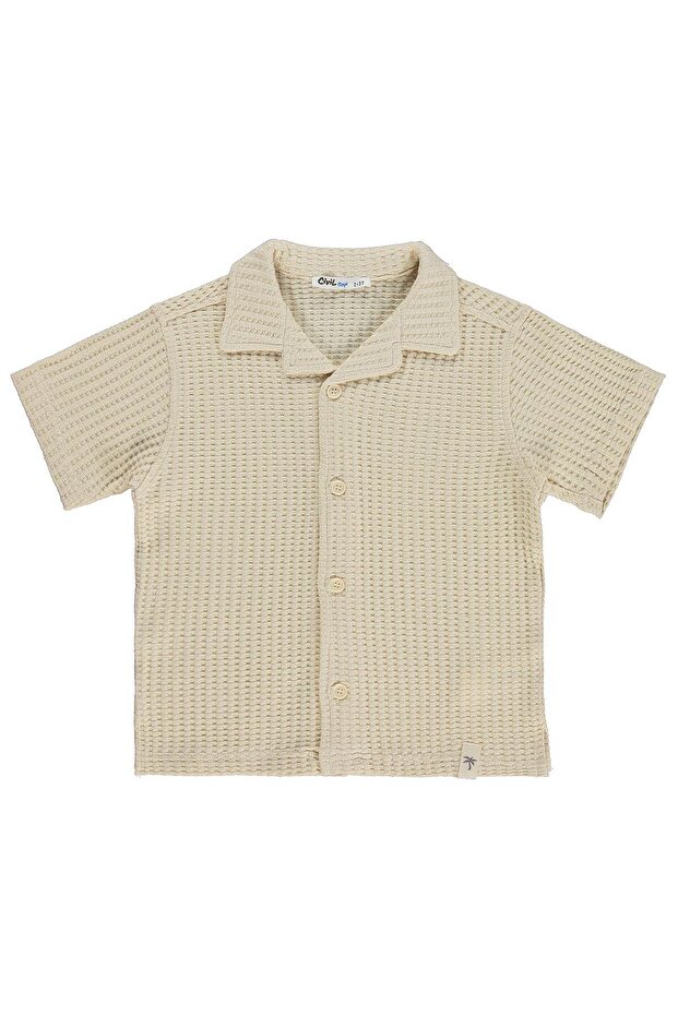 Basic Waffle Shirt for 2-5 Years - Brown