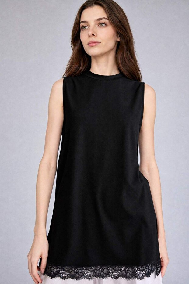 Slim Fit Crew Neck Athlete with Lace Detail H3097Ax26Sm