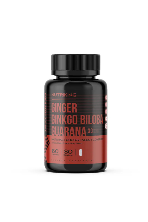 Ginger Ginkgo Biloba Guarana 60 Capsules 30 Servings