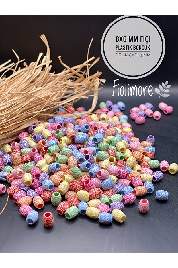 8 mm Pastel Barrel Figure Oval Beads (25 Grams 115 Pieces) Plastic Mixed Color Jewelry Hobby Beads