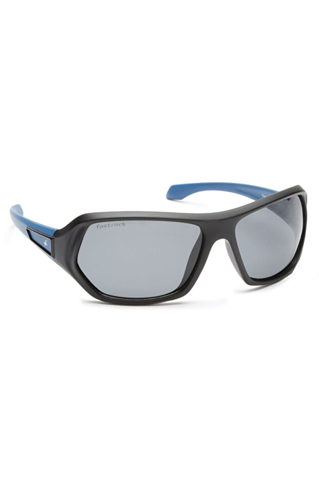 Polarized Sunglasses Blue Frame Smoke Mirror Lens 61mm - P322BK3PV