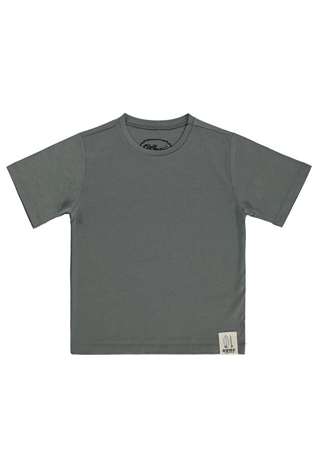 Basic Surf Label T-Shirt for 2-5 Years Old - Khaki