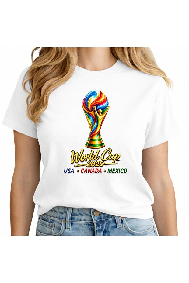 Unisex 2026 Fifa World Cup Printed Oversize Crew Neck T-Shirt