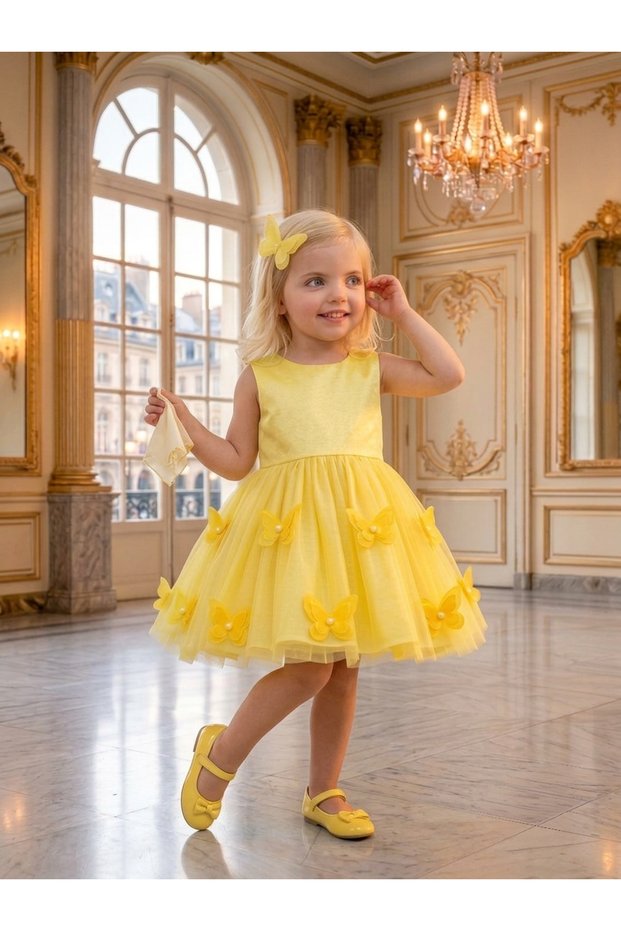 Girl's Butterfly Dress Birthday Party Special Occasion Dress