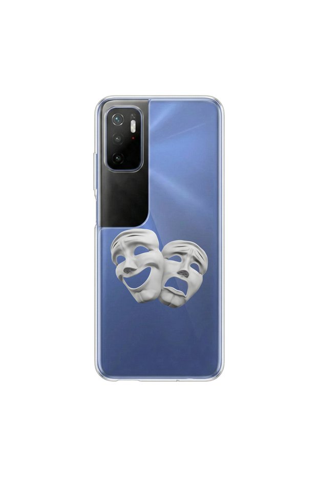 Poco M3 Pro Compatible Aesthetic Face 6 Design Transparent Case