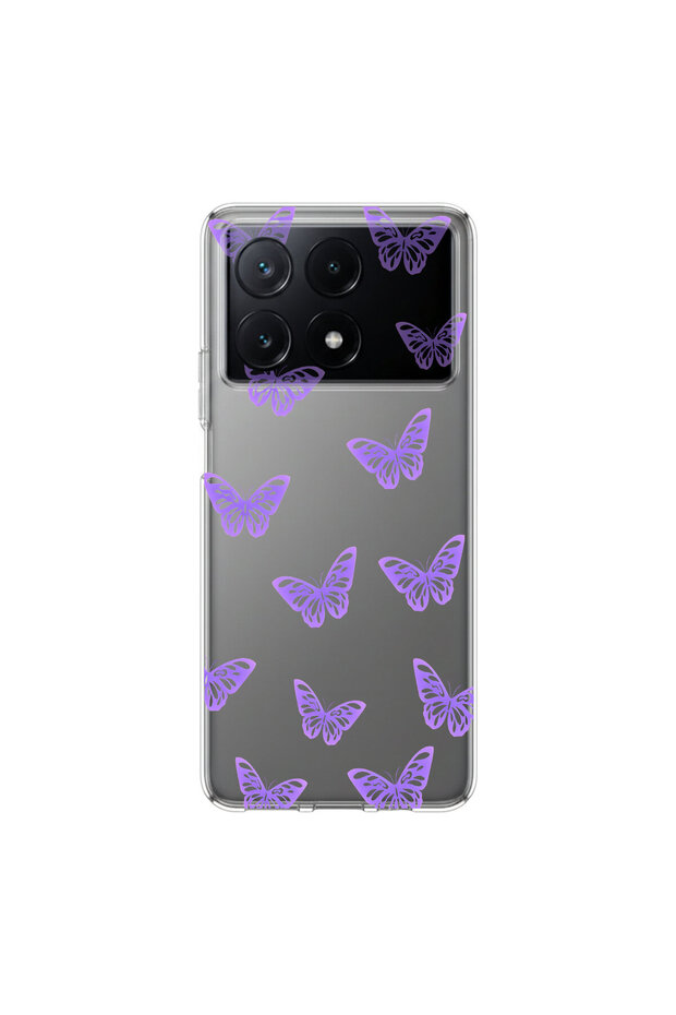Poco X6 Pro Compatible Butterfly 5 Design Transparent Case