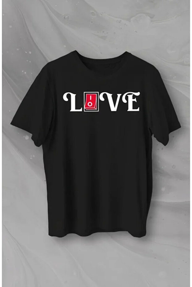 February 14 Valentine's Day Love Printed Oversize Crew Neck T-Shirt - Black