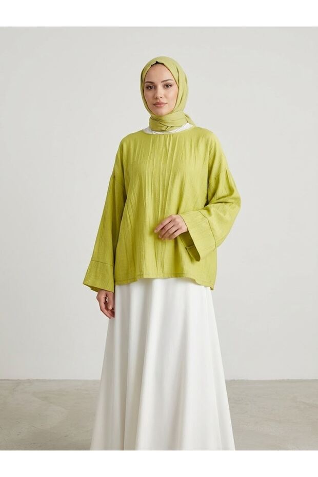 Wide Cuffed Tunic - Fat Green