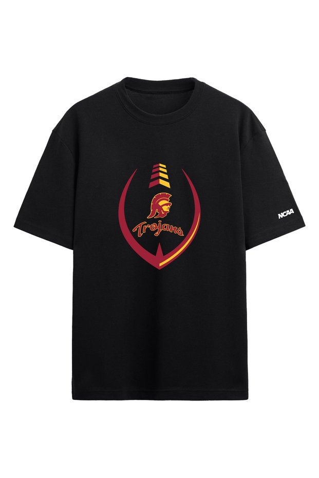 Usc Trojans Ncaa College American Football Black Oversize T-Shirt