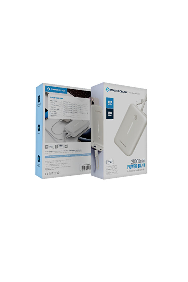 20000mAh Power Bank White