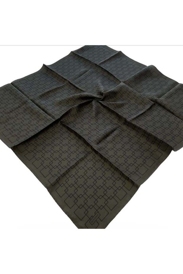 Tivil Silk Scarf 11524 - 11 Khaki Chain Pattern