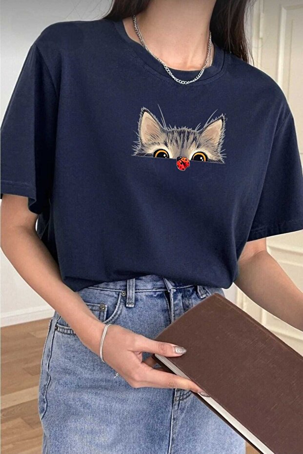 Women's Cat Print Design Tshirt