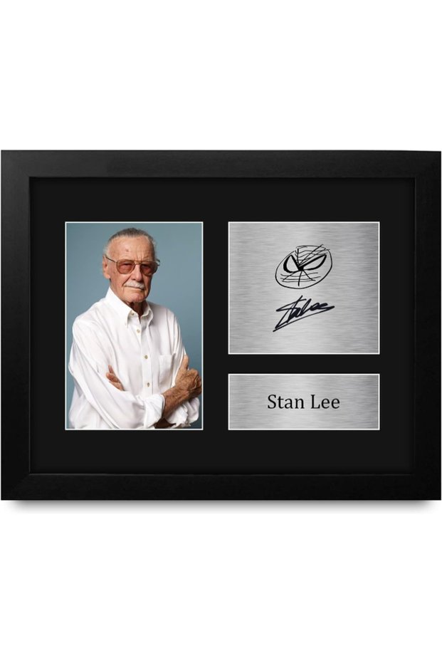 Stan Lee Marvel Gifts USL Framed Signed Printed Autograph Picture for TV Show Fans - US Letter Size