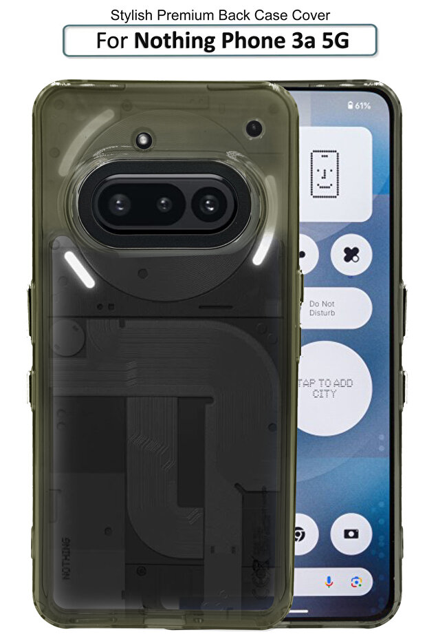 هاتف Nothing Phone 3a 5G - غطاء حماية نصف شفاف بألوان متعددة - أسود