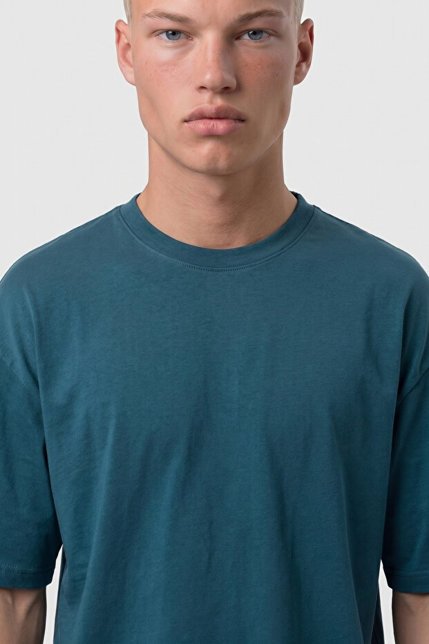 Tricou Basic Oversize Verde Smarald - 5