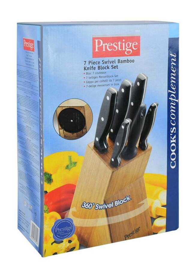 7-Piece Complement Knife Block Set Silver/Black/Orange - 7