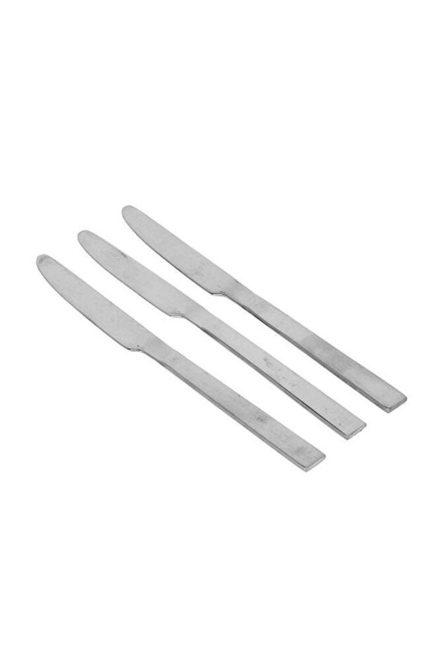 3-Piece Stainless Steel Table Knife Set Silver