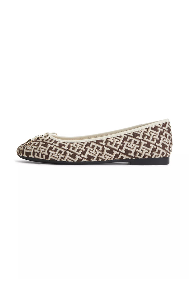 Women's Monogram Th Logo Thin Heeled Round Toe Brown Espadrilles